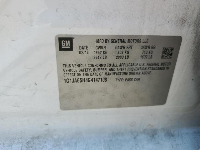 1G1JA6SH4G4147103 - 2016 CHEVROLET SONIC LS Ağ foto 12