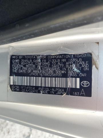 JTKDE167480256935 - 2008 TOYOTA SCION TC Gümüş foto 12