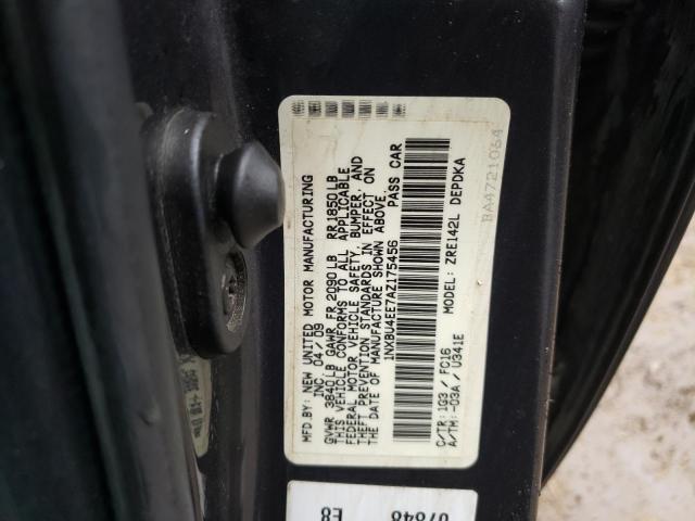 1NXBU4EE7AZ175456 - 2010 TOYOTA COROLLA BASE GRAY photo 12