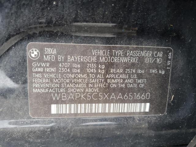 WBAPK5C5XAA651660 - 2010 BMW 3 SERIES XI SULEV BLACK photo 12