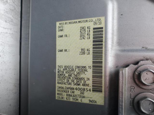 1N4AL2AP6BN400854 - 2011 NISSAN ALTIMA BASE SILVER photo 12
