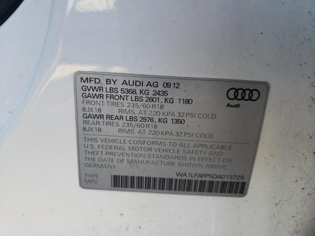 WA1LFAFP5DA013729 - 2013 AUDI Q5 PREMIUM PLUS 白色 照片 13