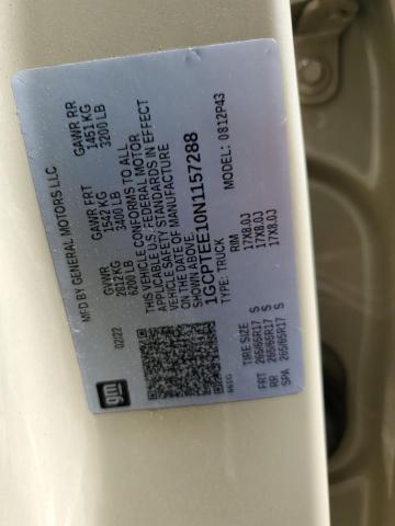 1GCPTEE10N1157288 - 2022 CHEVROLET COLORADO ZR2 TAN photo 12