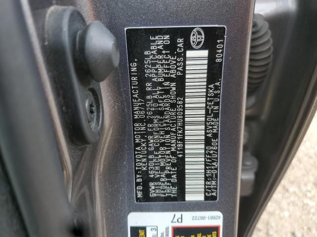 4T1BF1FK7HU809582 - 2017 TOYOTA CAMRY LE GRAY photo 12
