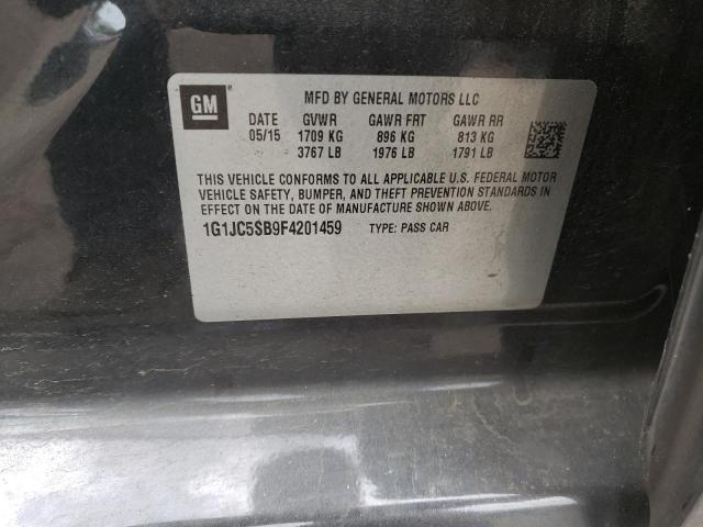 1G1JC5SB9F4201459 - 2015 CHEVROLET SONIC LT 石墨色 照片 12