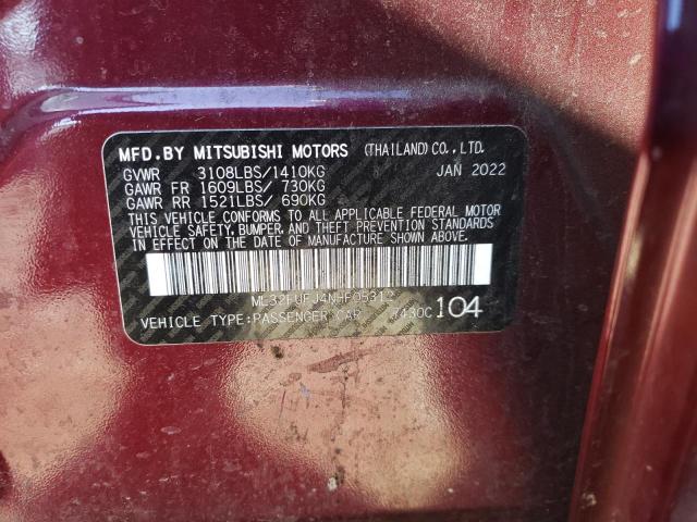 ML32FUFJ4NHF05312 - 2022 MITSUBISHI MIRAGE G4 ES Bordo foto 10