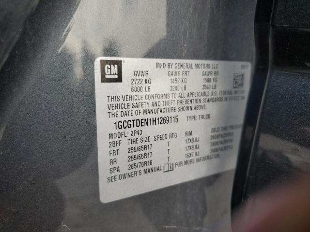 1GCGTDEN1H1269115 - 2017 CHEVROLET COLORADO Z71 BLACK photo 13