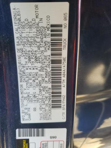 3TMJU62N67M044970 - 2007 TOYOTA TACOMA DOUBLE CAB PRERUNNER BLUE photo 12