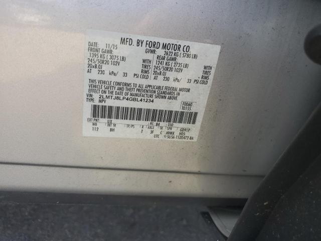 2LMTJ8LP4GBL41234 - 2016 LINCOLN MKX RESERVE SILVER photo 14