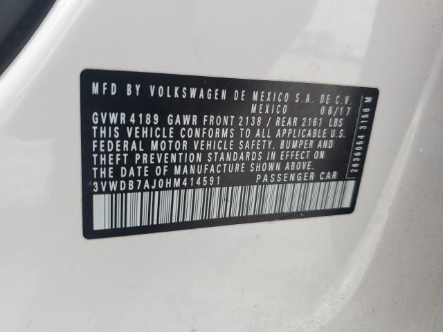 3VWDB7AJ0HM414591 - 2017 VOLKSWAGEN JETTA SE WHITE photo 12
