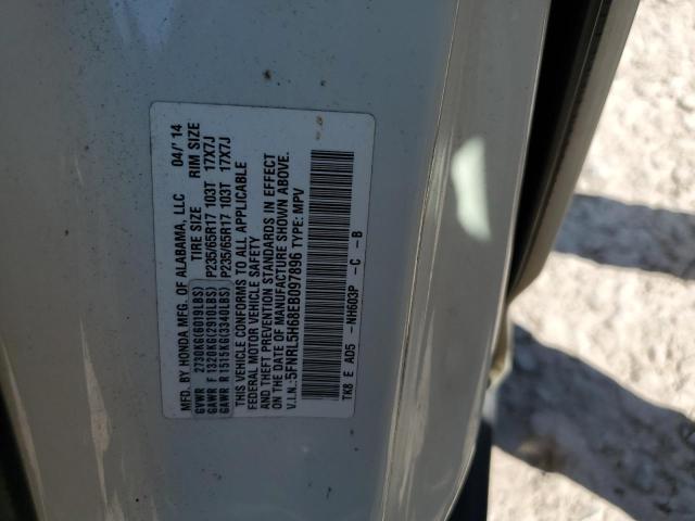 5FNRL5H68EB097896 - 2014 HONDA ODYSSEY EXL WHITE photo 13