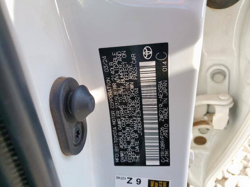 JTDBCMFE3R3052194 - 2024 TOYOTA COROLLA LE WHITE photo 12