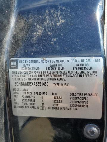 3GNBAADBXAS551450 - 2010 CHEVROLET HHR LS BLACK photo 13