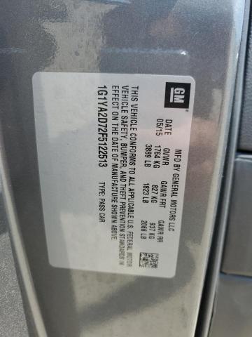 1G1YA2D72F5122513 - 2015 CHEVROLET CORVETTE STINGRAY 1LT GRAY photo 12