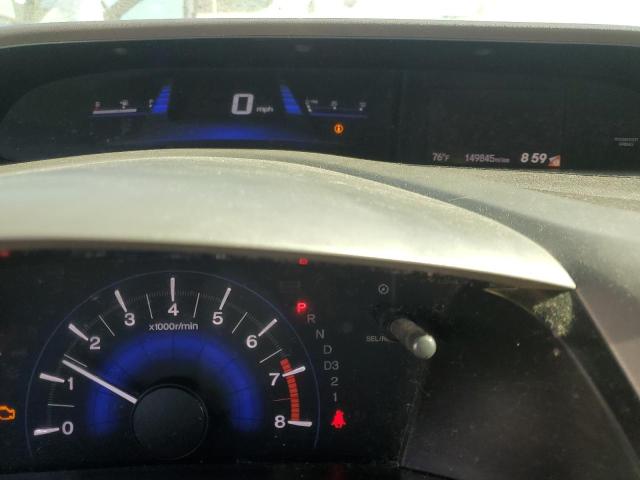 19XFB2F9XCE306723 - 2012 HONDA CIVIC EXL BLACK photo 9