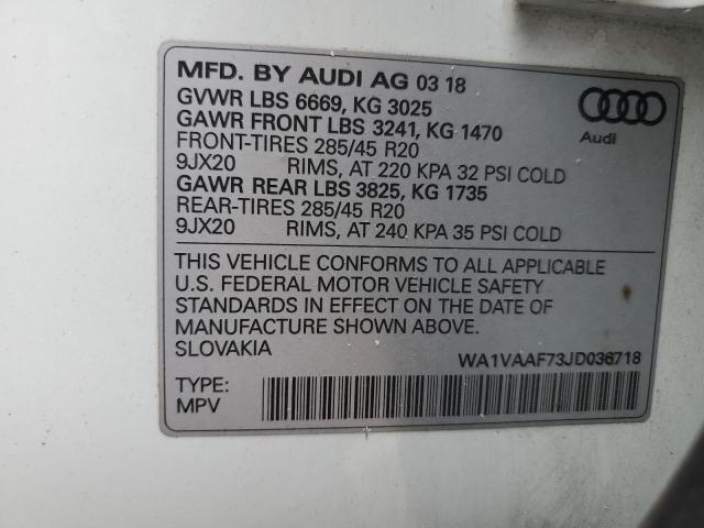 WA1VAAF73JD036718 - 2018 AUDI Q7 PRESTIGE 白色 照片 13
