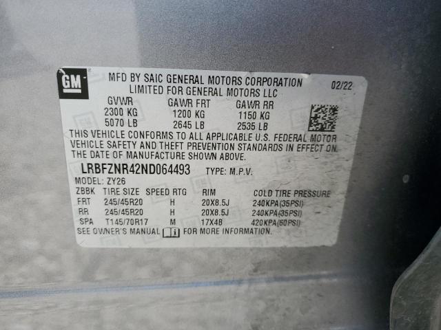 LRBFZNR42ND064493 - 2022 BUICK ENVISION ESSENCE GRAY photo 13