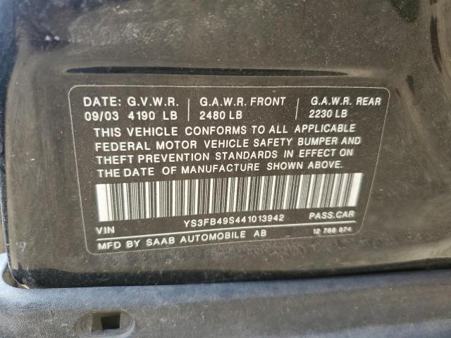 YS3FB49S441013942 - 2004 SAAB 9-3 LINEAR BLACK photo 12