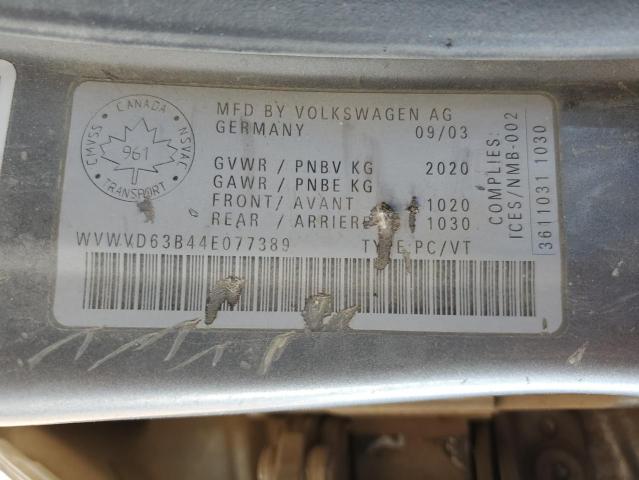 WVWVD63B44E077389 - 2004 VOLKSWAGEN PASSAT GLS GRAY photo 13