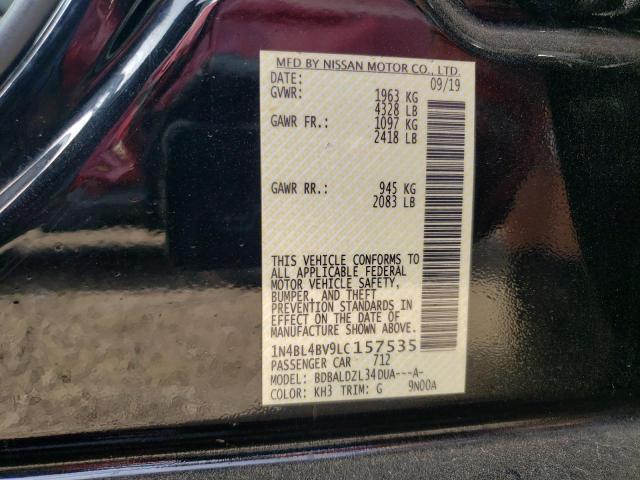 1N4BL4BV9LC157535 - 2020 NISSAN ALTIMA S BLACK photo 13