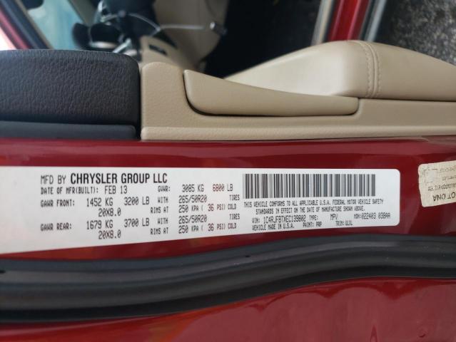 1C4RJFBTXEC139802 - 2014 JEEP GRAND CHER LIMITED RED photo 13