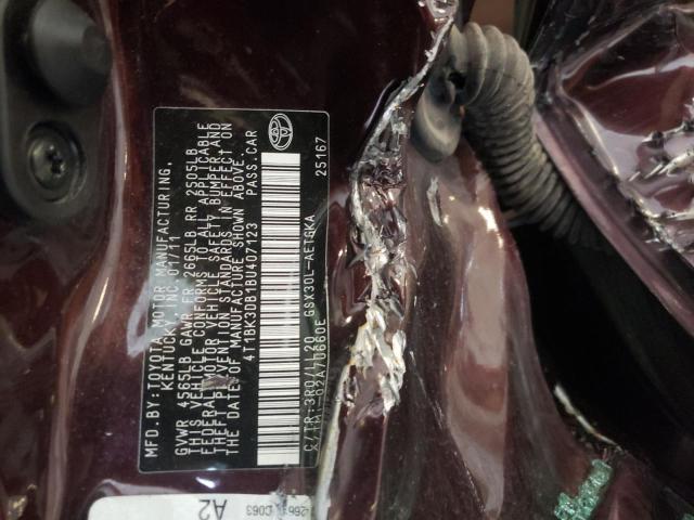 4T1BK3DB1BU407123 - 2011 TOYOTA AVALON BASE 紫色 照片 12