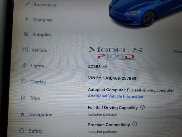 5YJSA1E48JF257899 - 2018 TESLA MODEL S BLUE photo 9