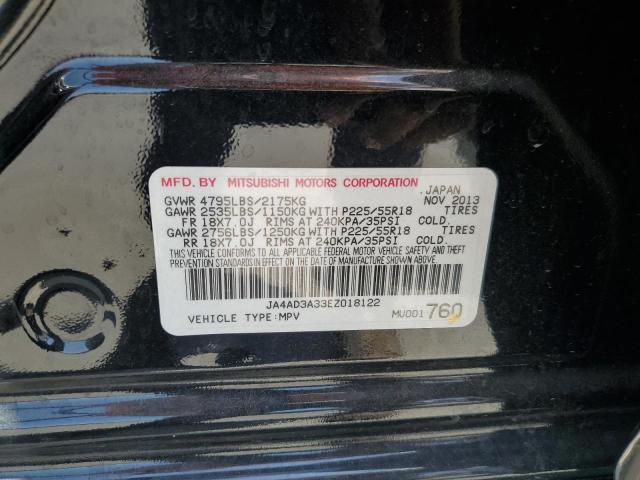 JA4AD3A33EZ018122 - 2014 MITSUBISHI OUTLANDER SE BLACK photo 14