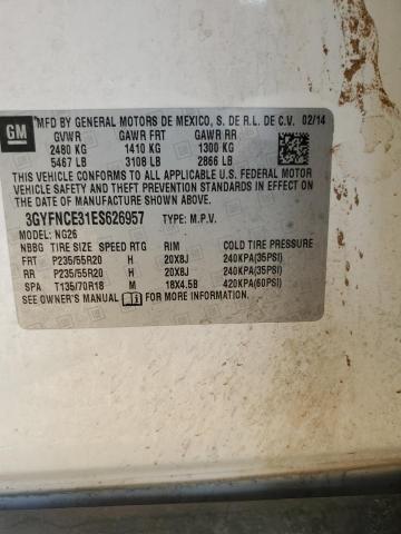 3GYFNCE31ES626957 - 2014 CADILLAC SRX PERFORMANCE COLLECTION Blanc photo 13