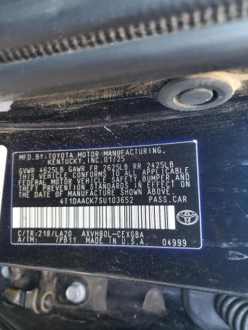 4T1DAACK7SU103652 - 2025 TOYOTA CAMRY XSE BLACK photo 12