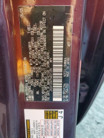 JTLKT334754021285 - 2005 TOYOTA SCION XB 勃艮第红 照片 12