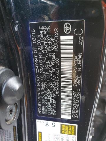 JTDKARFUXG3514080 - 2016 TOYOTA PRIUS BLACK photo 12