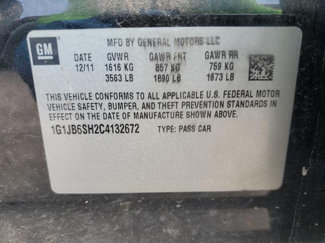 1G1JB6SH2C4132672 - 2012 CHEVROLET SONIC LS BLACK photo 12