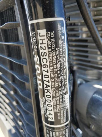 JH2SC6707AK000342 - 2010 HONDA VT1300 CS BLACK photo 8