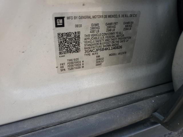 3GNCJPSB4KL140826 - 2019 CHEVROLET TRAX 1LT 银色 照片 13