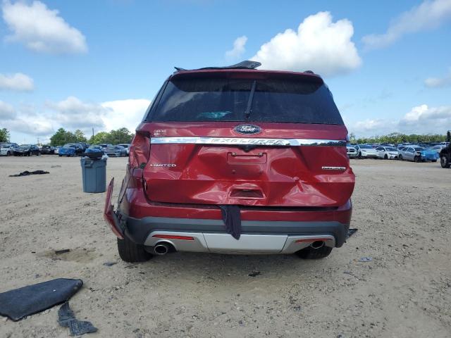 1FM5K7F84GGB01299 - 2016 FORD EXPLORER LIMITED RED photo 6