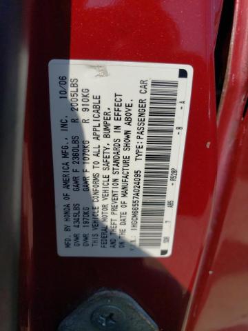 1HGCM66557A024095 - 2007 HONDA ACCORD EX BURGUNDY photo 12