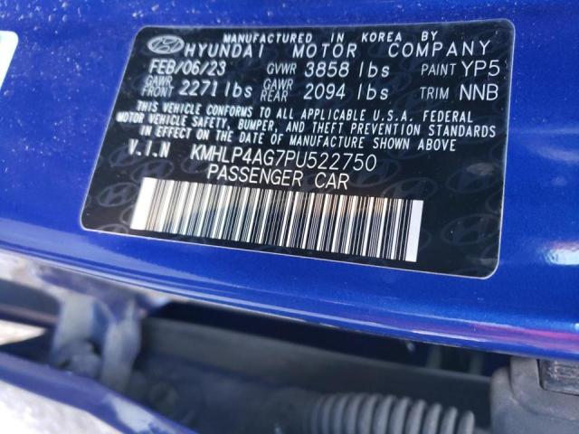 KMHLP4AG7PU522750 - 2023 HYUNDAI ELANTRA LIMITED BLUE photo 12