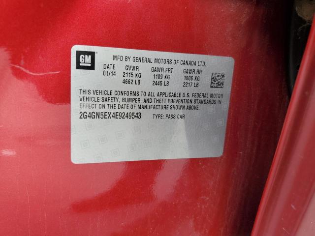 2G4GN5EX4E9249543 - 2014 BUICK REGAL PREMIUM RED photo 12