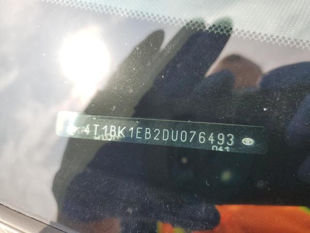 4T1BK1EB2DU076493 - 2013 TOYOTA AVALON BASE 黑色 照片 12