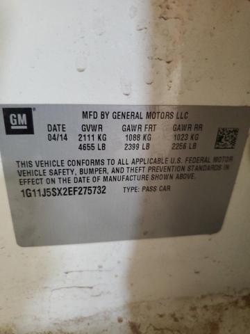 1G11J5SX2EF275732 - 2014 CHEVROLET MALIBU LTZ თეთრი ფოტო 12