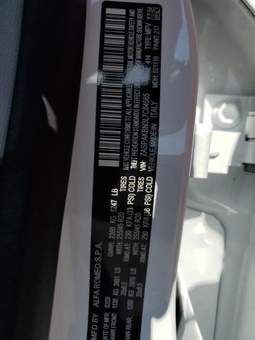 ZASPAKBN3L7C84565 - 2020 ALFA ROMEO STELVIO TI WHITE photo 13