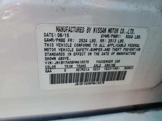 JN1BV7AR8FM416575 - 2015 INFINITI Q50 BASE WHITE photo 12