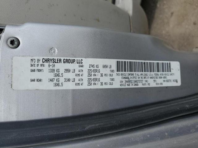 2A4RR5D15AR373727 - 2010 CHRYSLER TOWN & COU TOURING SILVER photo 13