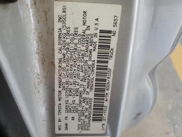 5TEUX42N36Z186459 - 2006 TOYOTA TACOMA ACCESS CAB ვერცხლისფერი ფოტო 12