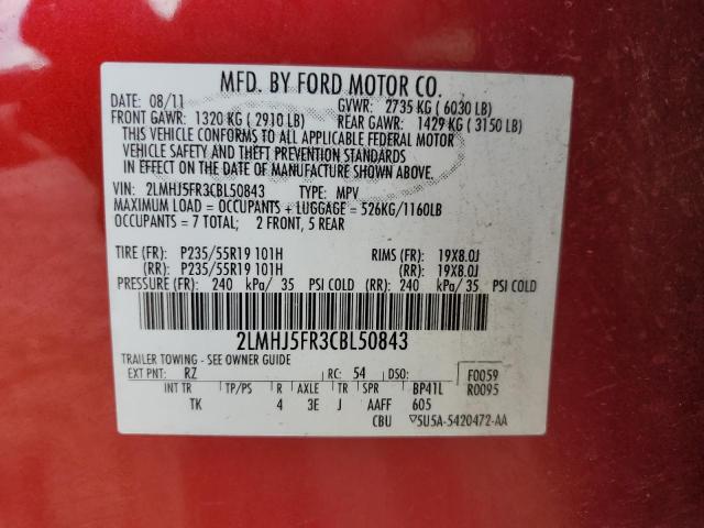 2LMHJ5FR3CBL50843 - 2012 LINCOLN MKT Rot Foto 12