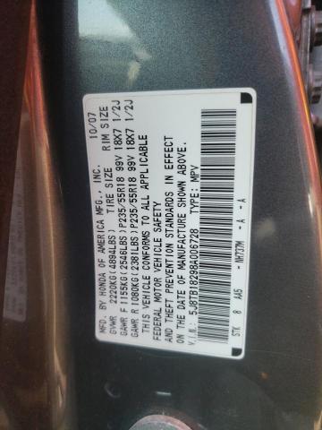 5J8TB18298A006728 - 2008 ACURA RDX GRAY photo 12