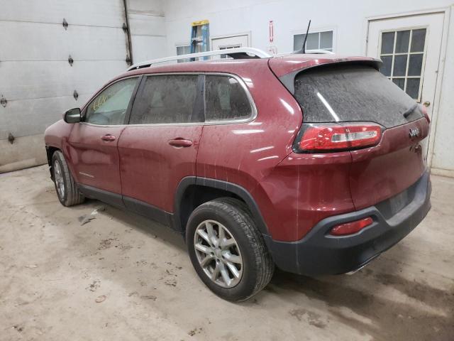 1C4PJLCS2GW107763 - 2016 JEEP CHEROKEE LATITUDE RED photo 2