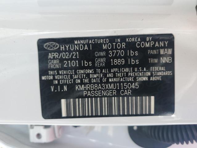 KMHRB8A3XMU115045 - 2021 HYUNDAI VENUE SE WHITE photo 13