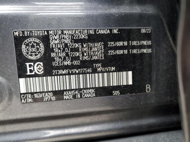 2T3RWRFV1PW177546 - 2023 TOYOTA RAV4 XLE GRAY photo 14